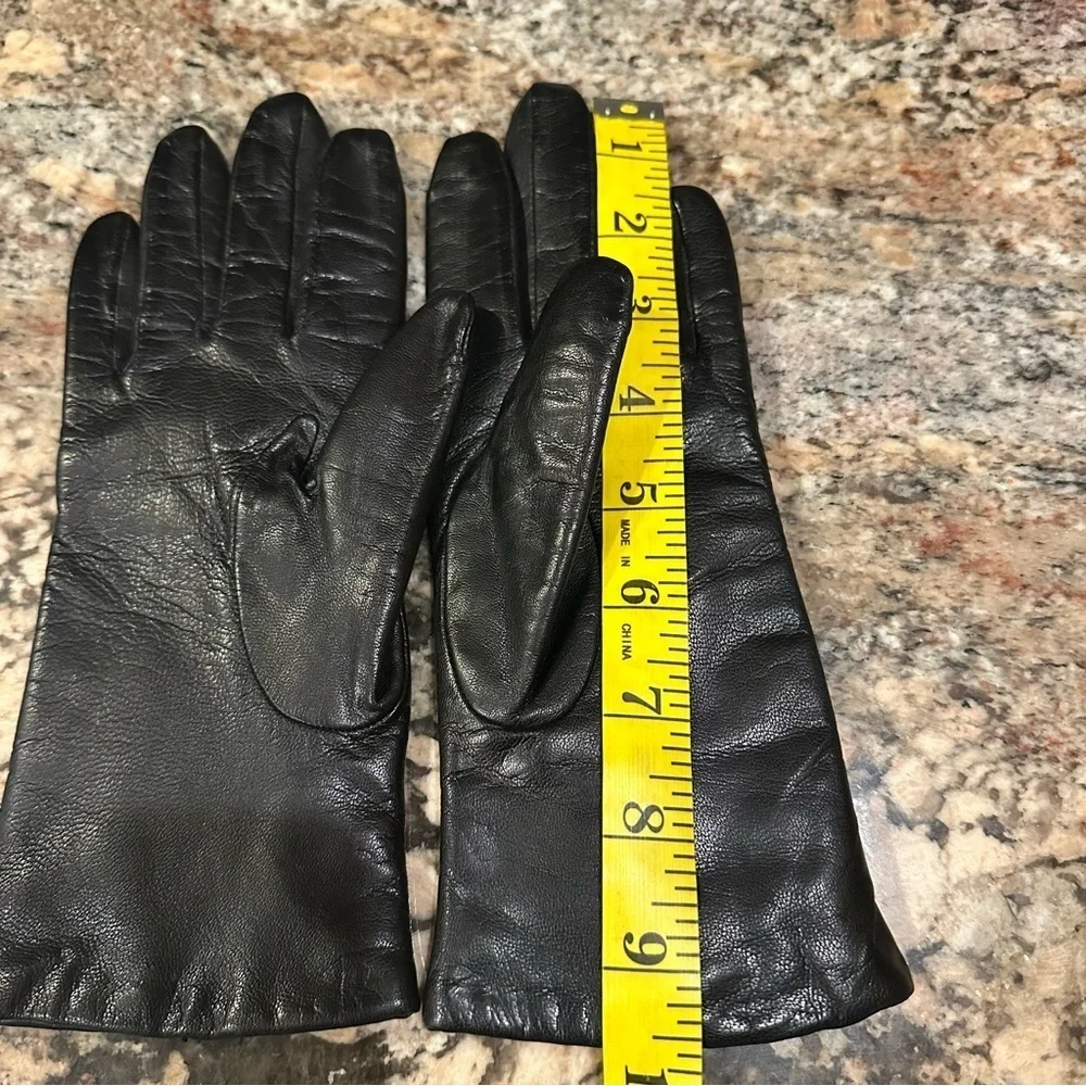 Vintage Fownes Leather Gloves Black Ladies Victorian Edgy Avant Garde Size 7